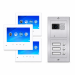 Visiophone 3 logements Evoya S603 BUS avec platine de rue en acier inoxydable et trois moniteurs blancs