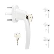 Pack 4 Poignées de fenêtre verrouilables à clé - Aluminium Blanc-PF-B4