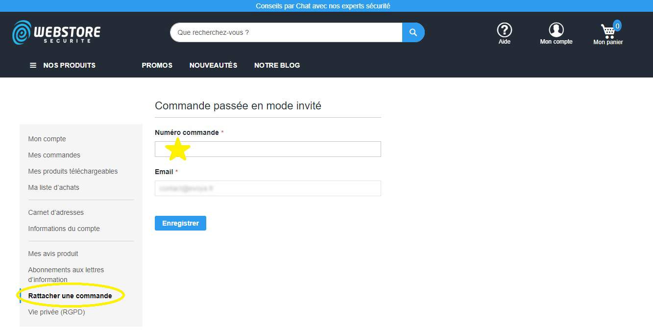 rattacher une commande